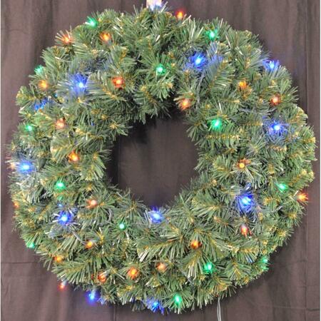 QUEENS OF CHRISTMAS 2 ft. Pre-Lit LED Sequoia Christmas Wreath, Multi Color GWSQ-02-L5M